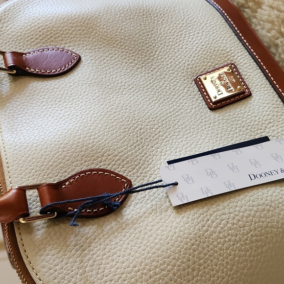 NWT Dooney & Bourke Ivory Zip Zip Pebbled Leather Satchel π€π€π - Picture 2 of 16